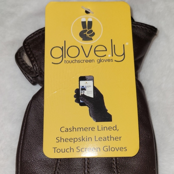 Glove.ly Genuine Leather Cashmere-Lined Touchscreen Gloves New With Tag - Picture 2 of 14
